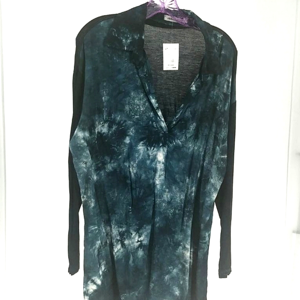 Red Haute Tie Dye 3/4 Length Sleeve Blouse Size Medium